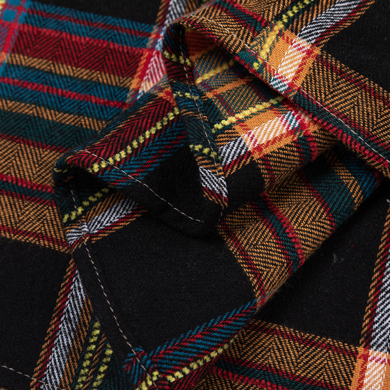 柄シャツ チェック柄長袖シャツ男女兼用カジュアル秋冬新作全２色