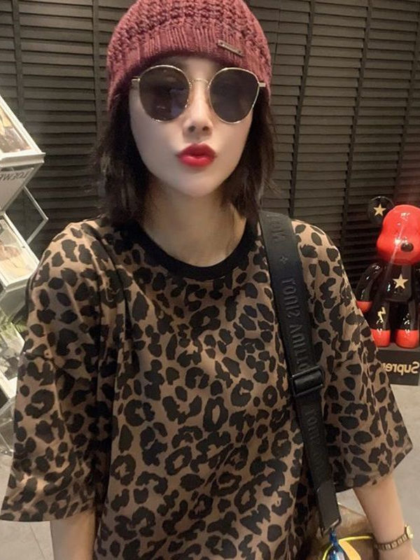 柄シャツ 野性美あふれる豹柄リラックスシャツ