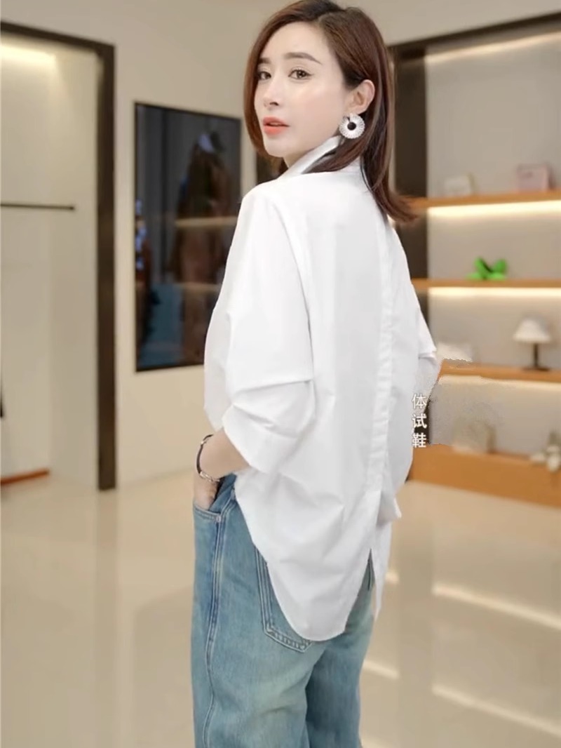 柄シャツ 洗練ベーシック七分袖シャツ