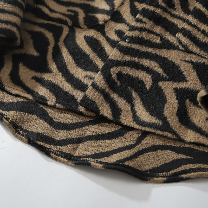 柄シャツ 男女兼用ゼブラ柄長袖シャツ秋冬新作全2色