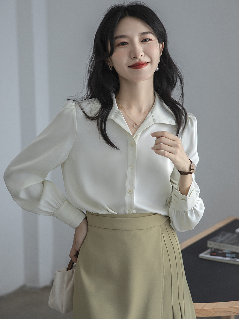 柄シャツ 優雅なパフスリーブシャツ
