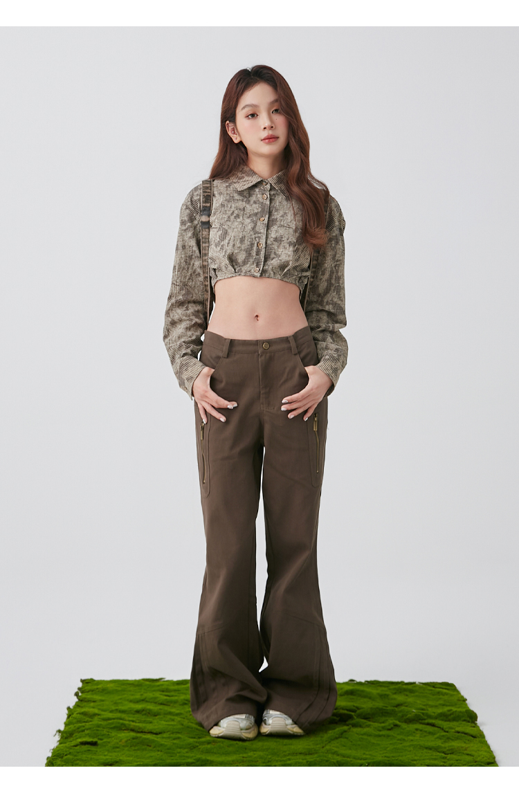 柄シャツ 柄シャツ 格子柄アンティーク風ゆったりシャツ
