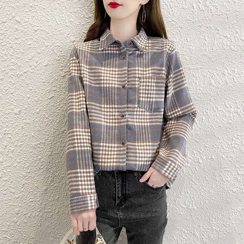 チェック柄シャツ　もこもこ裏起毛チェック柄シャツジャケット