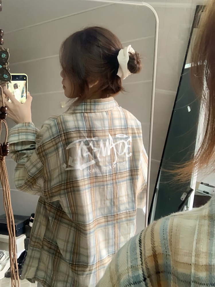 柄シャツ 柄シャツ 優しい肌触り格子模様シャツ