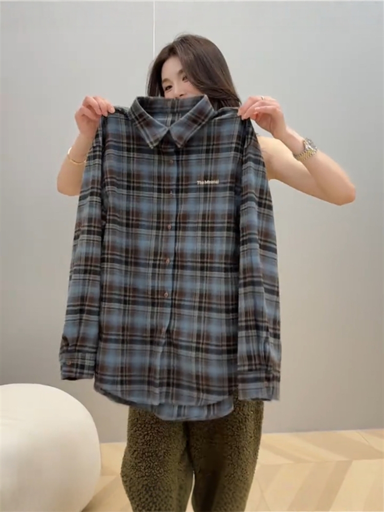柄シャツ 柄シャツ 伝統格子柄ゆったりシャツ