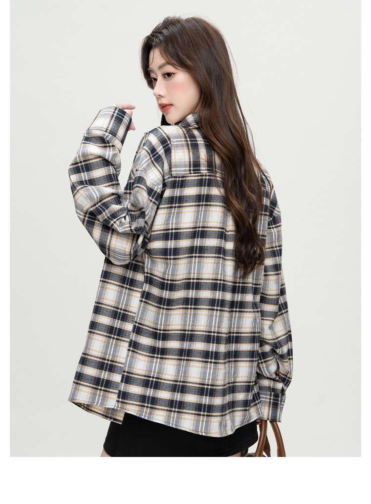 チェック柄　ゆったりシルエット チェック柄シャツ
