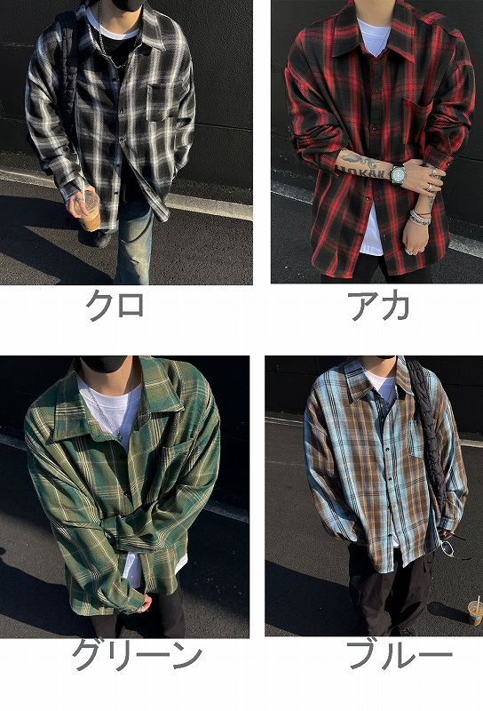 男女兼用チェック柄シャツ春夏新作ゆったりサイズ