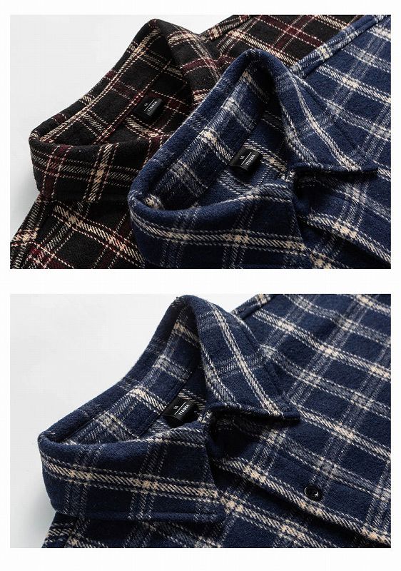 柄シャツ チェック柄長袖シャツ男女兼用カジュアル春秋冬新作全2色