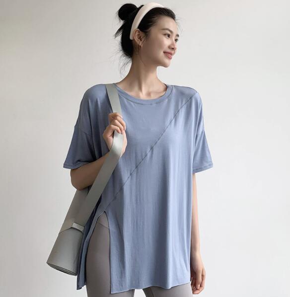 スポーツウェア レディース半袖ヨガ服速乾フィットネス用Tシャツ