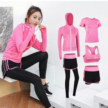 スポーツウェア 新作レディース五点セット速乾ヨガウェア上下