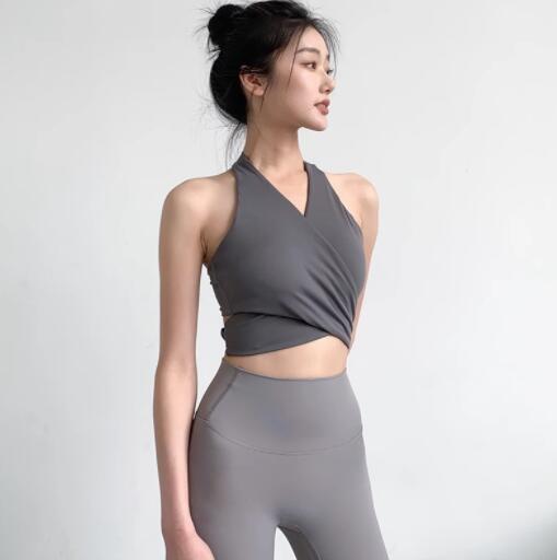 スポーツウェア レディース ホルターネック ヨガ トップス 速乾 運動着