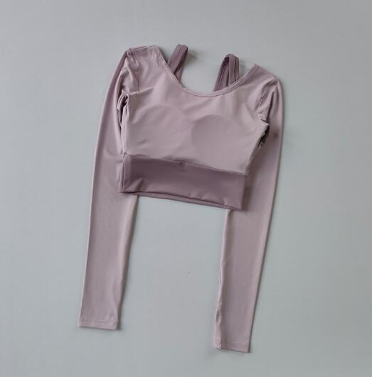 スポーツウェア レディース ヨガウェア 重ね着風 速乾 長袖トップス