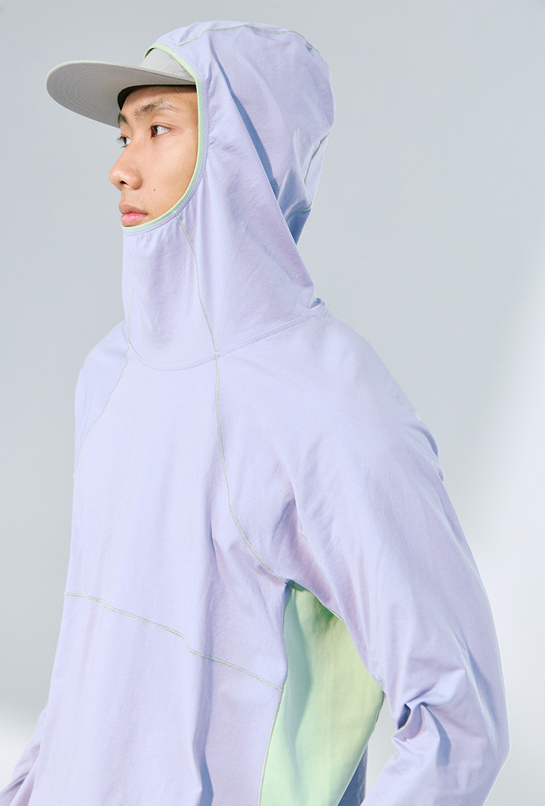 スポーツウェア メンズ吸汗速乾フード付き薄手長袖トレーニングウェア全4色