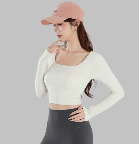 スポーツウェア レディース長袖ヨガトップス速乾運動着