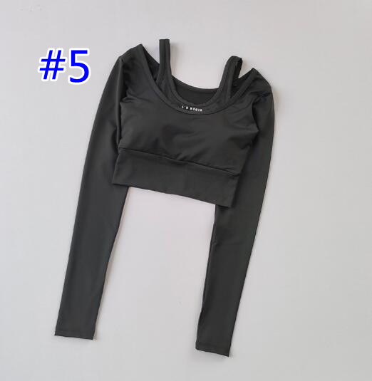 スポーツウェア レディース ヨガウェア 重ね着風 速乾 長袖トップス