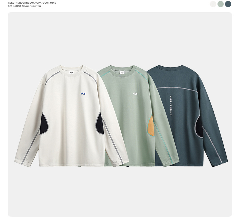 スポーツウェア メンズ 運動風長袖シャツ 男女兼用 春夏 全3色