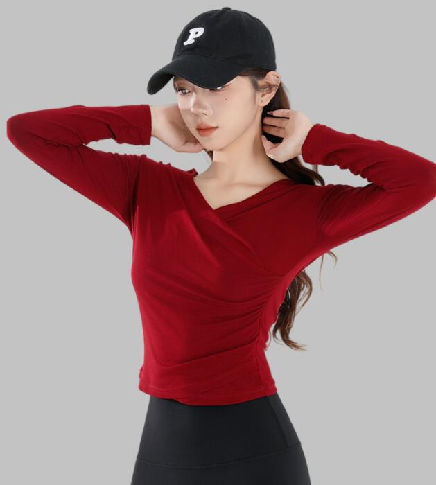 スポーツウェア レディース ヨガウェア 長袖トップス 速乾素材