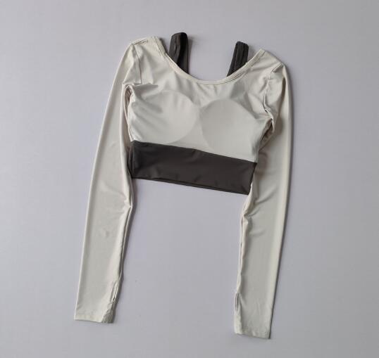 スポーツウェア レディース ヨガウェア 重ね着風 速乾 長袖トップス