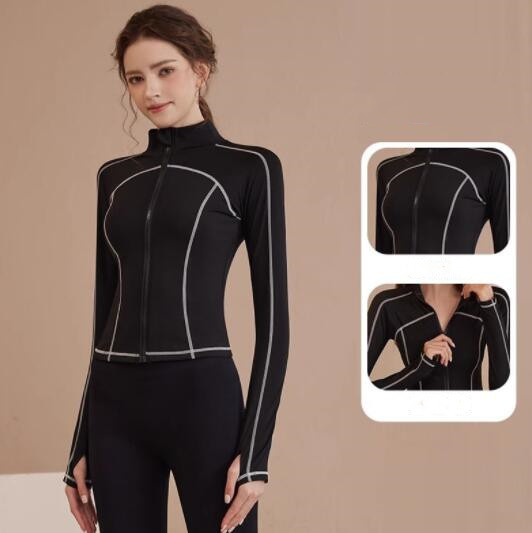 スポーツウェア レディース速乾ヨガジャケット フィットネストップス