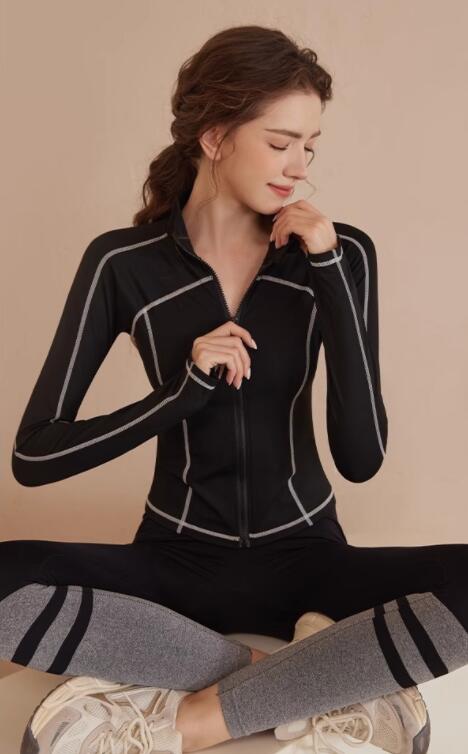 スポーツウェア レディース速乾ヨガジャケット フィットネストップス