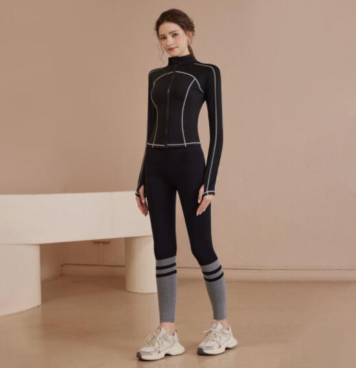 スポーツウェア レディース速乾ヨガジャケット フィットネストップス