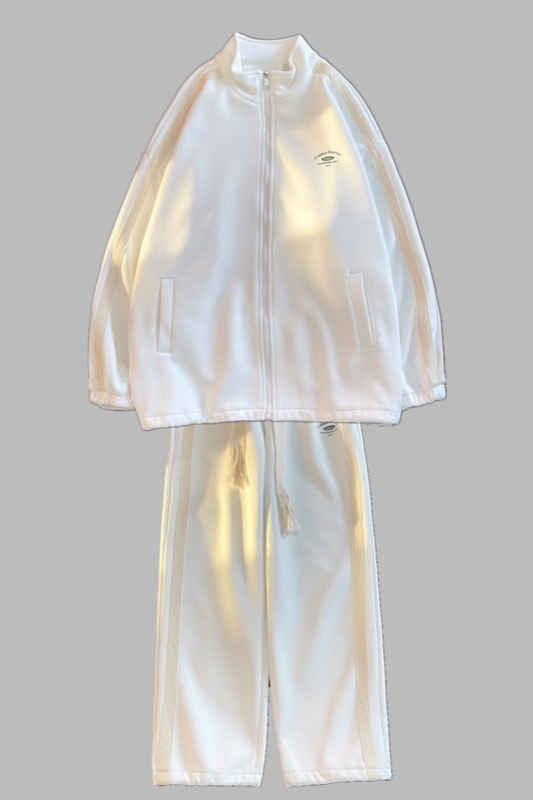 スポーツウェア メンズ ジャージ上下セット サイドライン ジップアップ