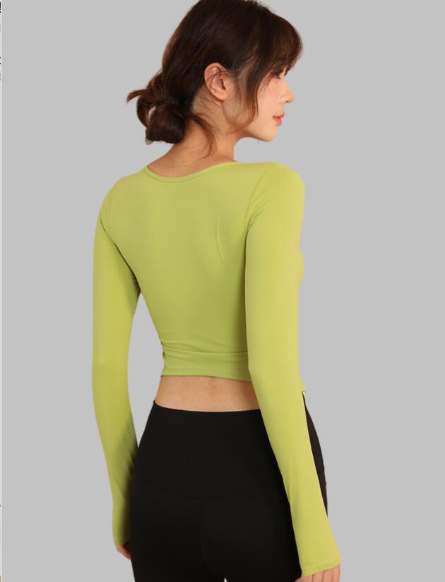 スポーツウェア レディース重ね着風長袖運動着速乾素材