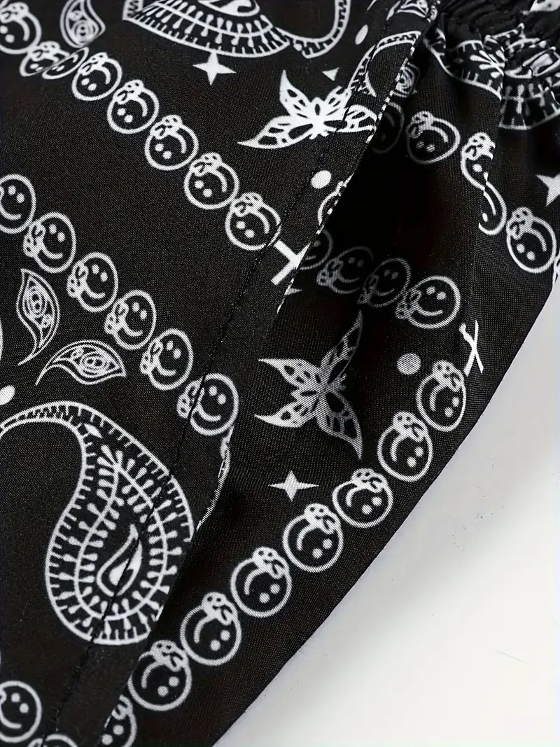 スポーツウェア メンズ ペイズリー柄 運動短パン 春夏 街系 半ズボン