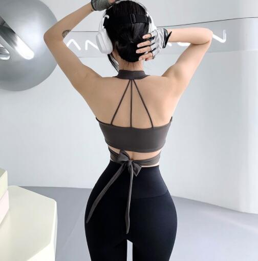 スポーツウェア レディース ホルターネック ヨガ トップス 速乾 運動着