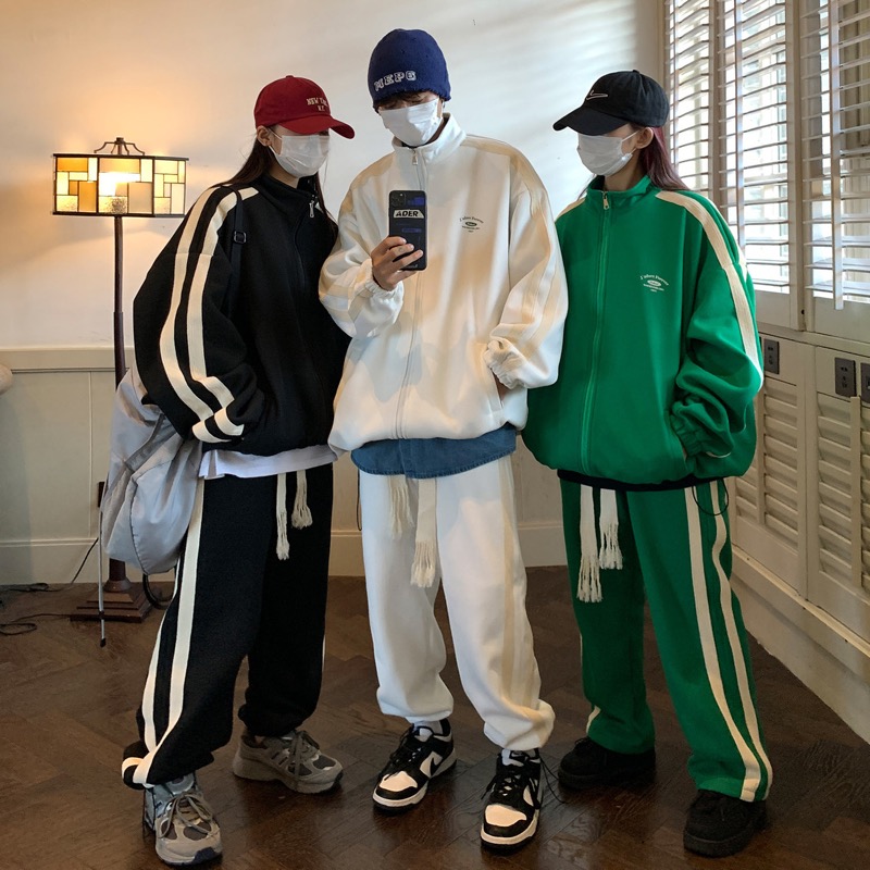 スポーツウェア メンズ ジャージ上下セット サイドライン ジップアップ