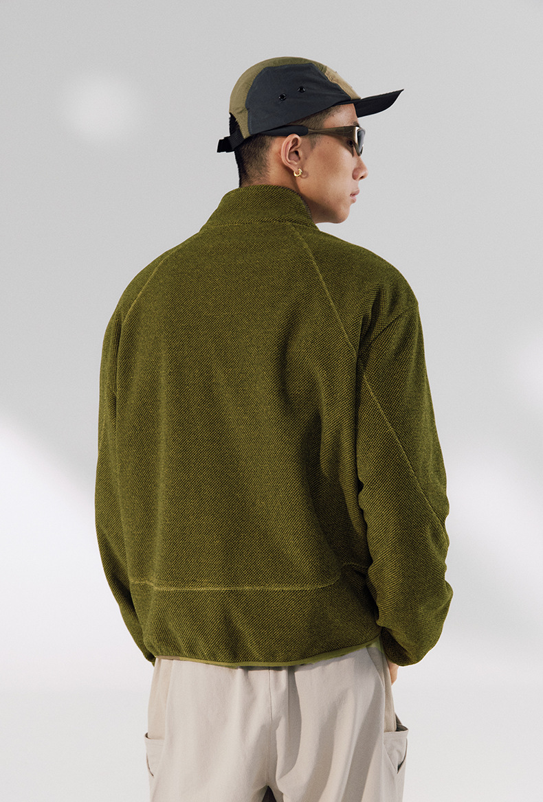 スポーツウェア メンズ 冬用 立ち襟ジップ裏起毛ジャケット 全2色