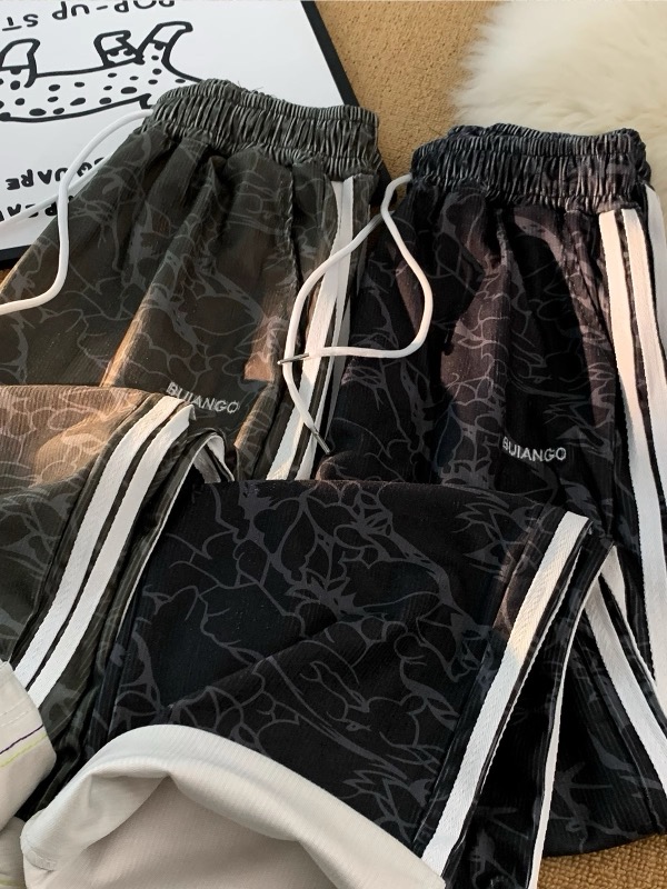 スポーツウェア メンズ迷彩柄ジャージパンツ ウェストゴム スウェット