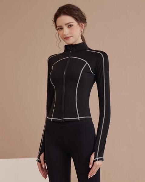 スポーツウェア レディース速乾ヨガジャケット フィットネストップス