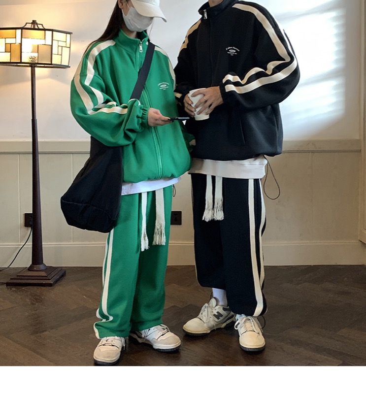 スポーツウェア メンズ ジャージ上下セット サイドライン ジップアップ