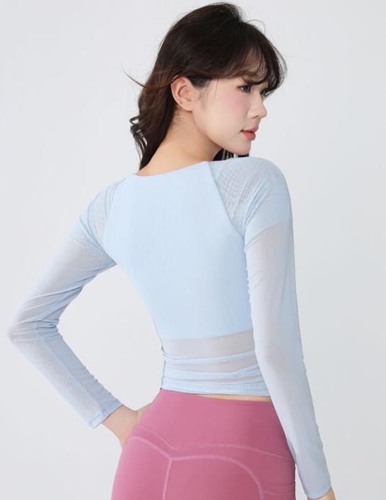 スポーツウェア ヨガウェア 速乾機能付き長袖トップス