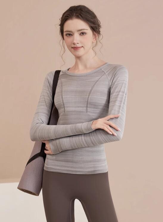 スポーツウェア レディース長袖スポーツトップス速乾ヨガウェア