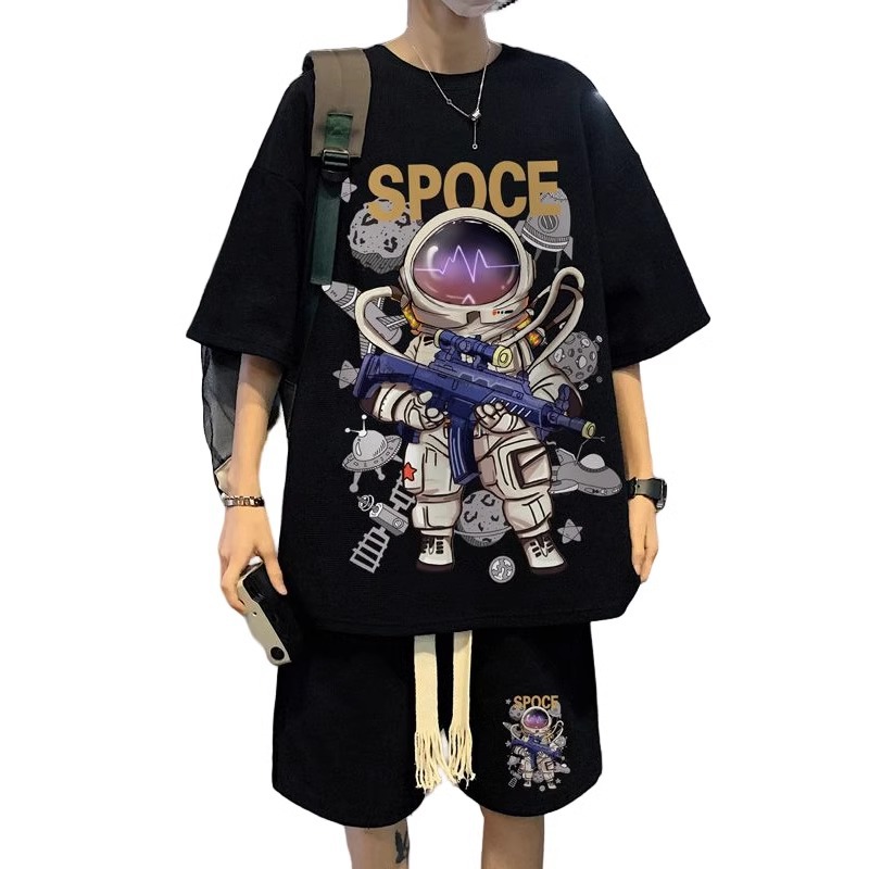 スポーツウェア 宇宙飛行士プリント上下セット