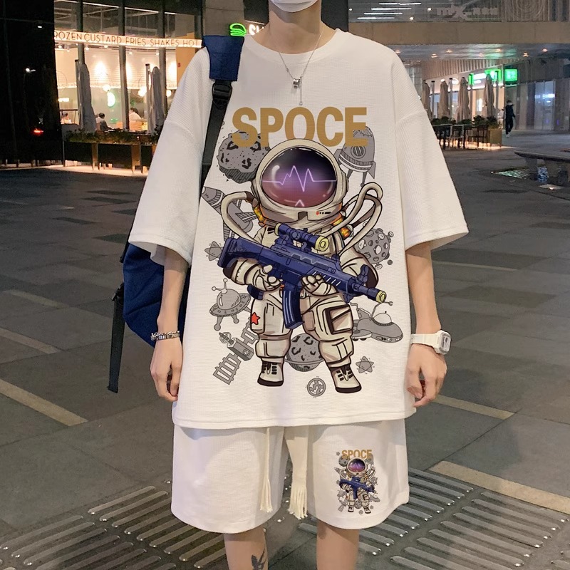 スポーツウェア 宇宙飛行士プリント上下セット
