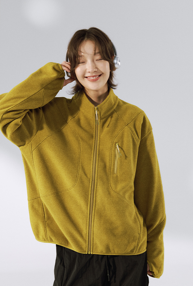 スポーツウェア メンズ 冬用 立ち襟ジップ裏起毛ジャケット 全2色