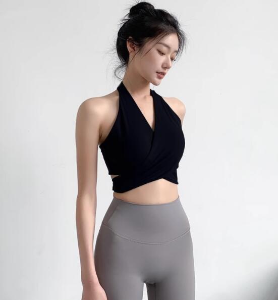 スポーツウェア レディース ホルターネック ヨガ トップス 速乾 運動着