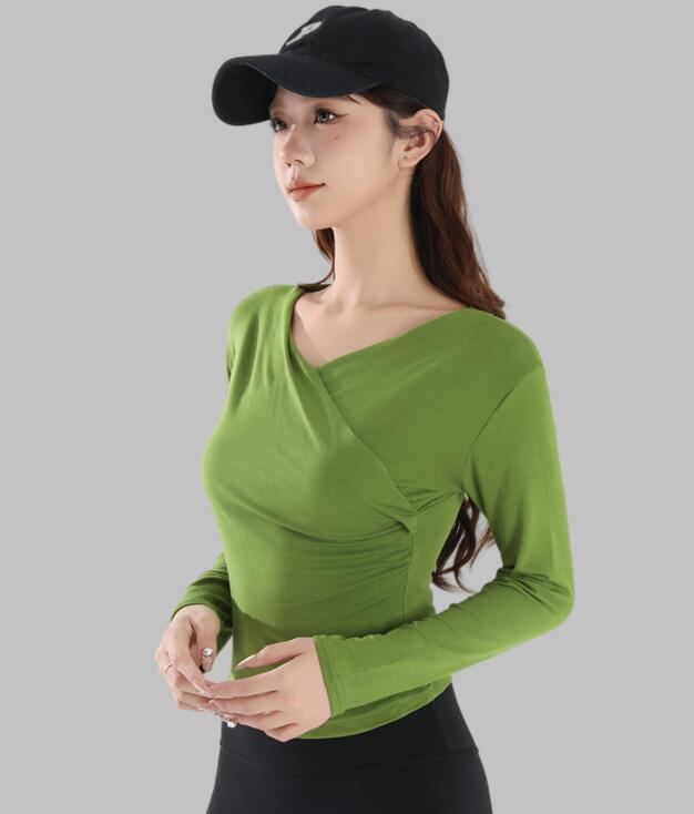スポーツウェア レディース ヨガウェア 長袖トップス 速乾素材