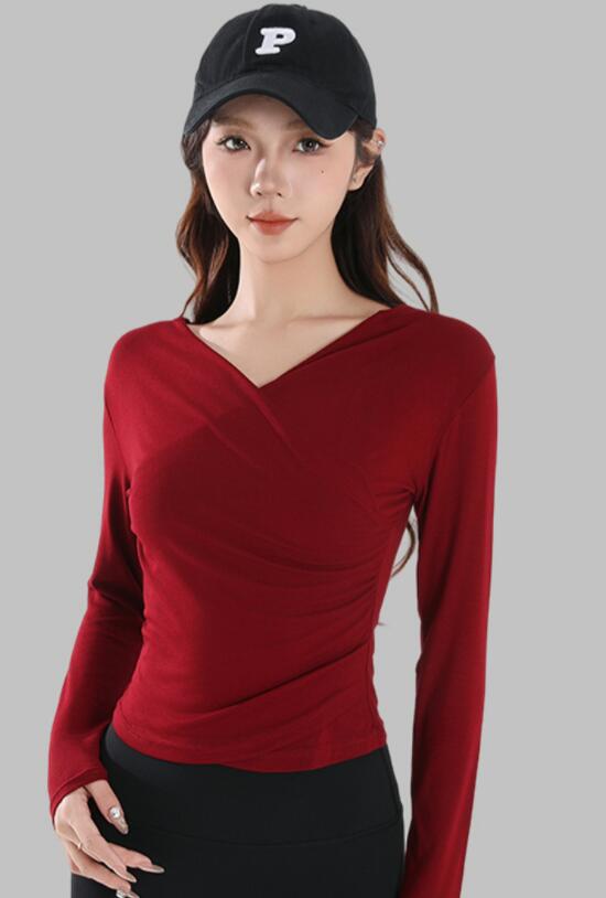 スポーツウェア レディース ヨガウェア 長袖トップス 速乾素材