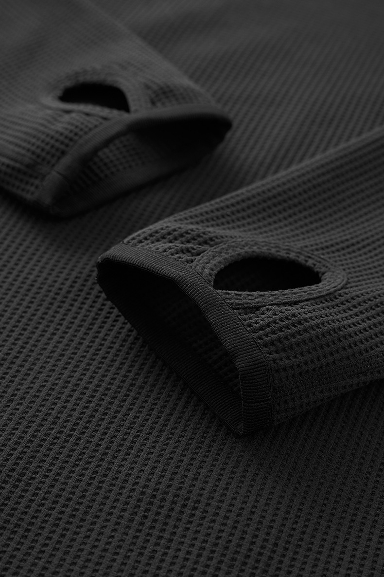 スポーツウェア メンズ 秋 ワッフル編み高伸縮速乾トレーナー