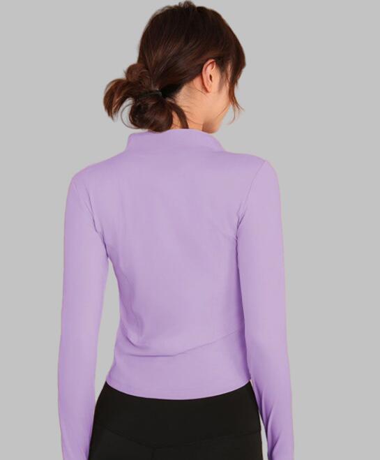 スポーツウェア レディース長袖ジップアップトップス速乾ヨガウェア
