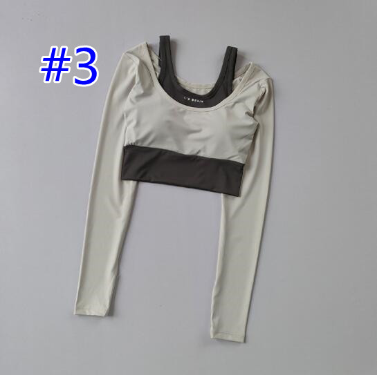 スポーツウェア レディース ヨガウェア 重ね着風 速乾 長袖トップス