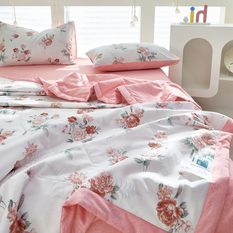 ガーゼケット ダブル 花柄六重織り全綿ガーゼケット