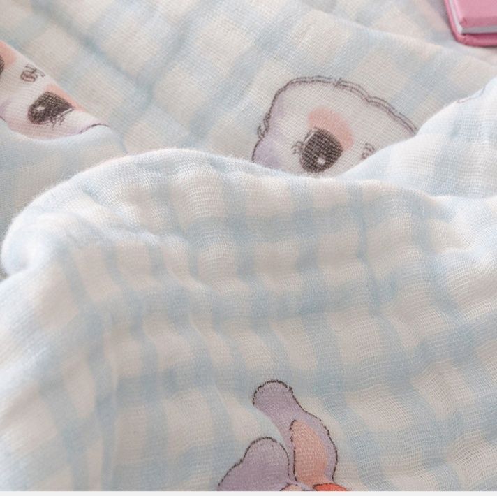 うさぎさん柄ふんわり六重ガーゼ