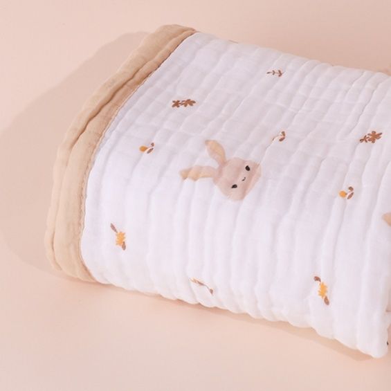  ふわふわ六重織り動物柄ガーゼケット