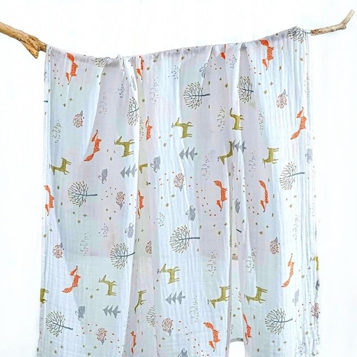  優しさ包む自然柄ガーゼケット