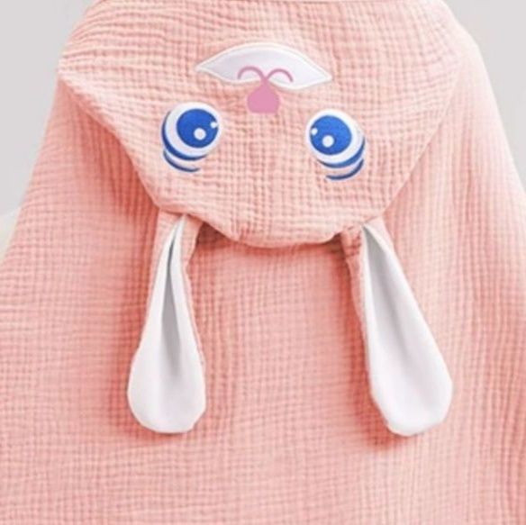 動物フード付きガーゼポンチョ